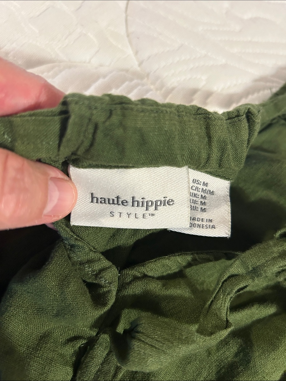 Haute Hippie Olive Wide-Leg Jumpsuit with Adjustable Straps Size Medium - Picture 9 of 10